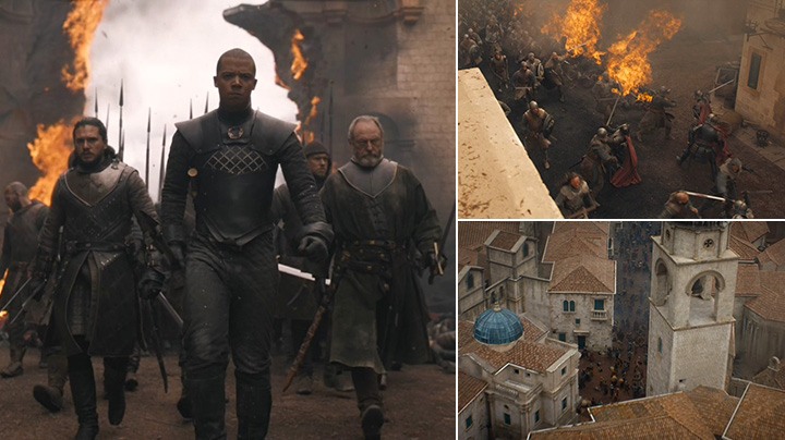 Grey Worm, Jon Snow and their troops enter the city and begin the fight